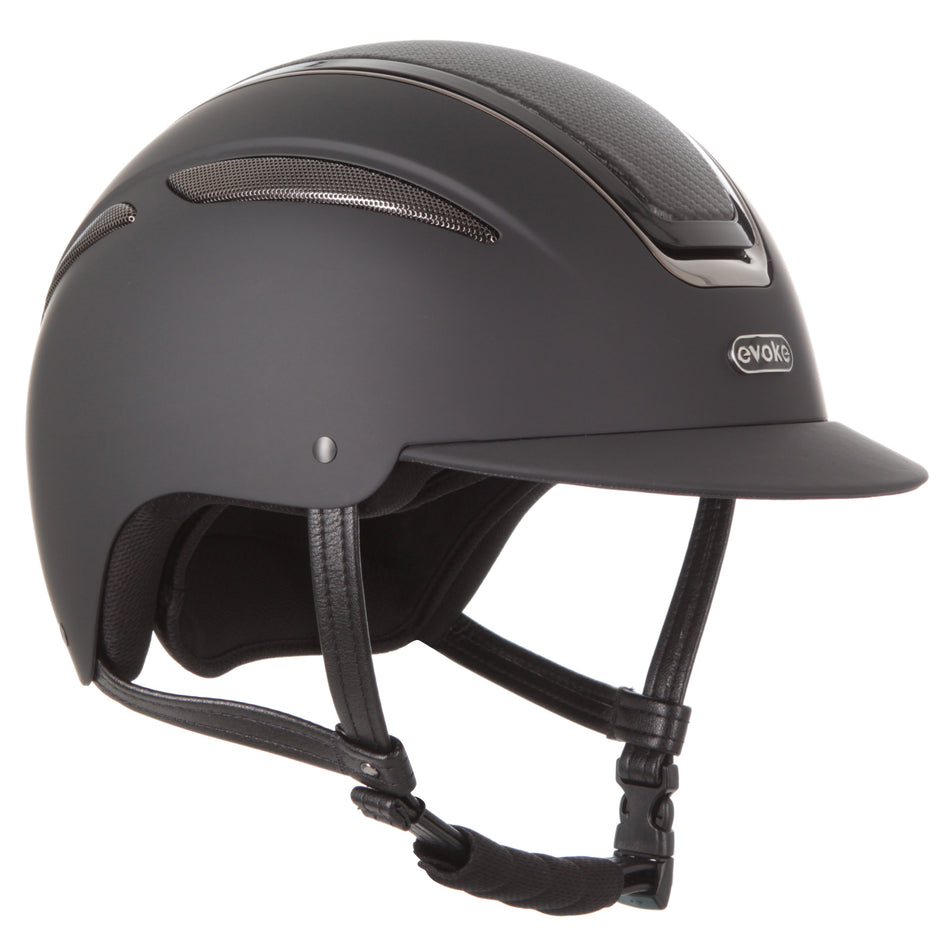 Callisto Classic Peak Riding Hat - Black Carbon