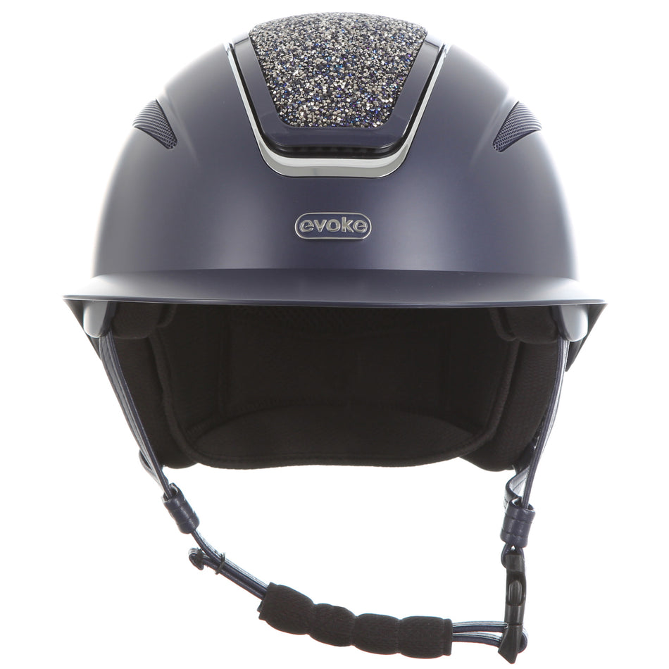 Callisto Wide Peak Riding Hat - Navy/Navy Crystal