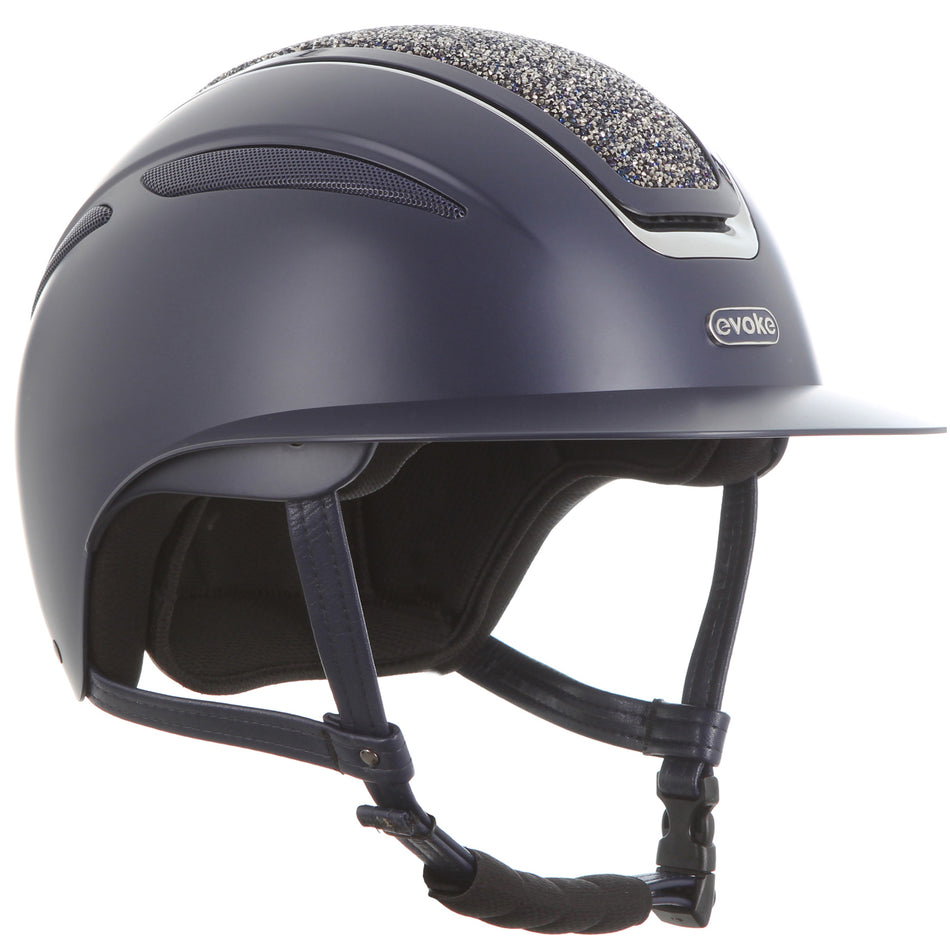 Callisto Wide Peak Riding Hat - Navy/Navy Crystal