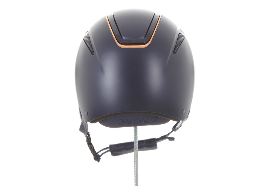 Callisto Wide Peak Riding Hat - Navy/Rose Gold