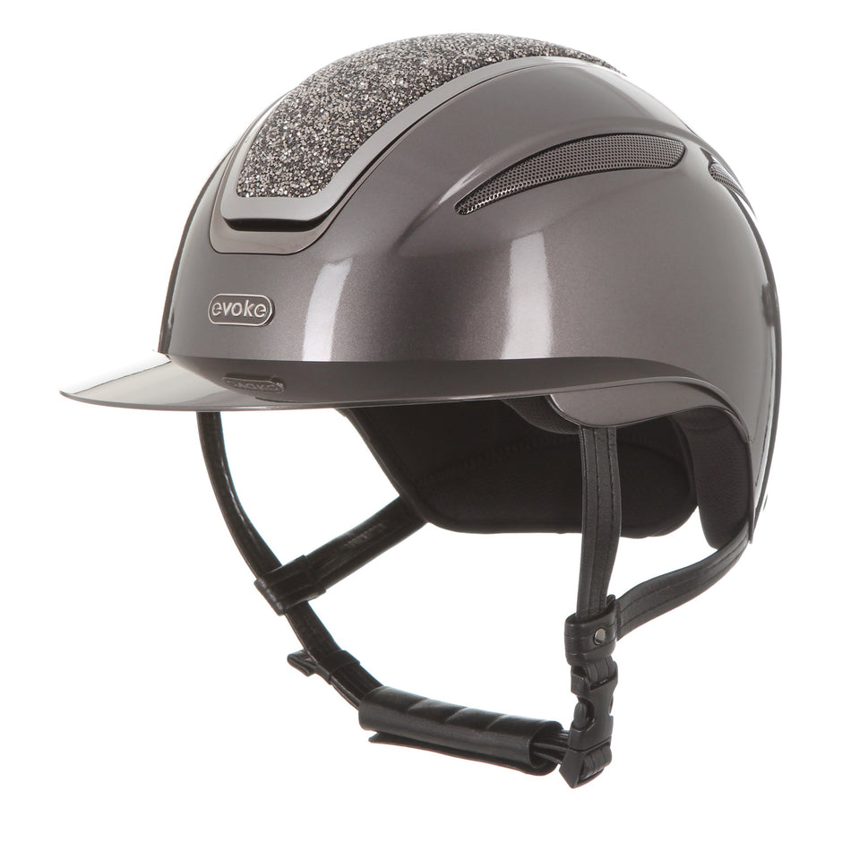 Callisto Wide Peak Riding Hat - Metallic Graphite Crystal