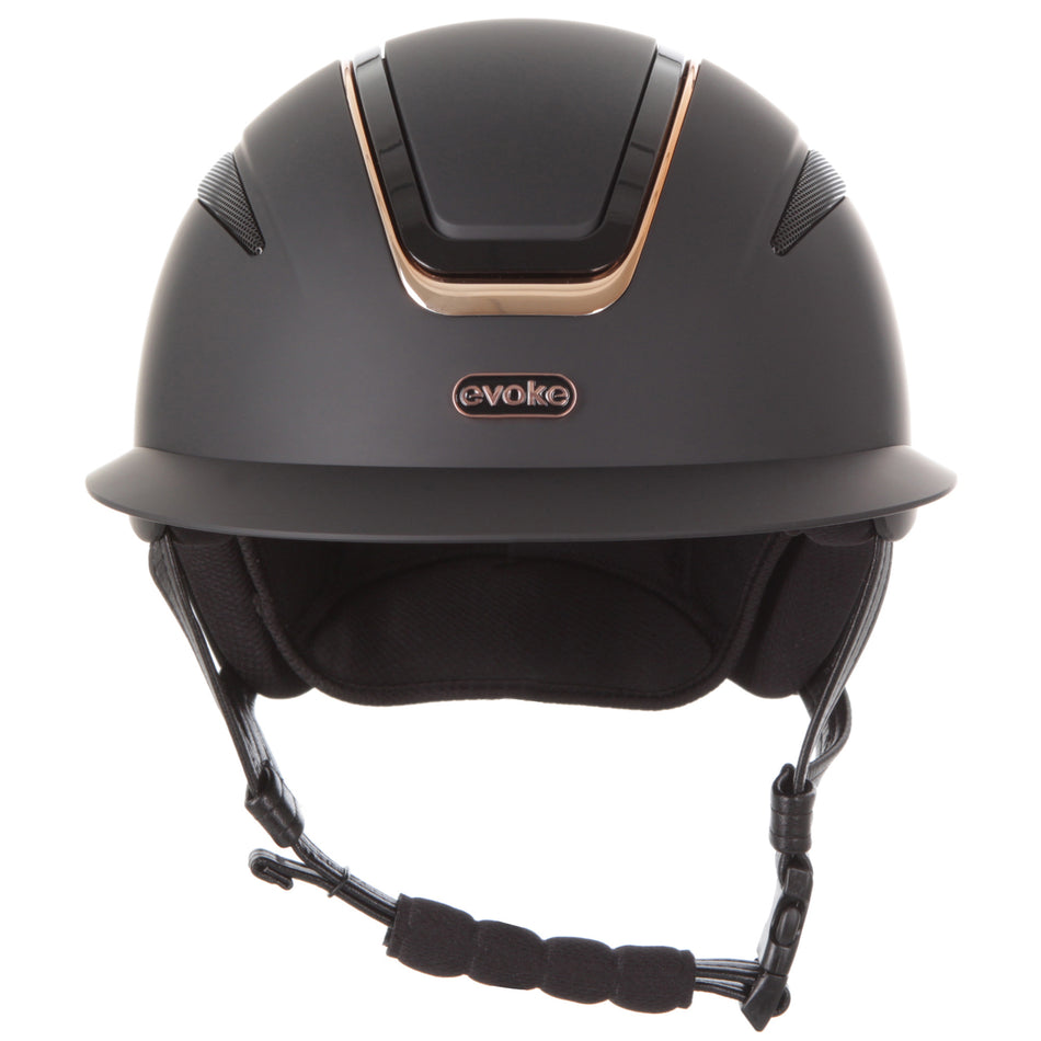 Callisto Wide Peak Riding Hat Black/Rose Gold