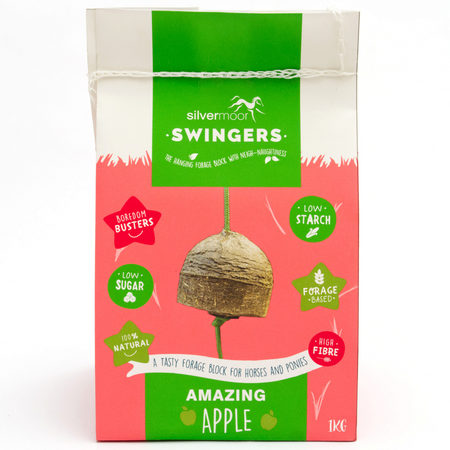 Package of Silvermoor Swingers horse feed with green and pink design