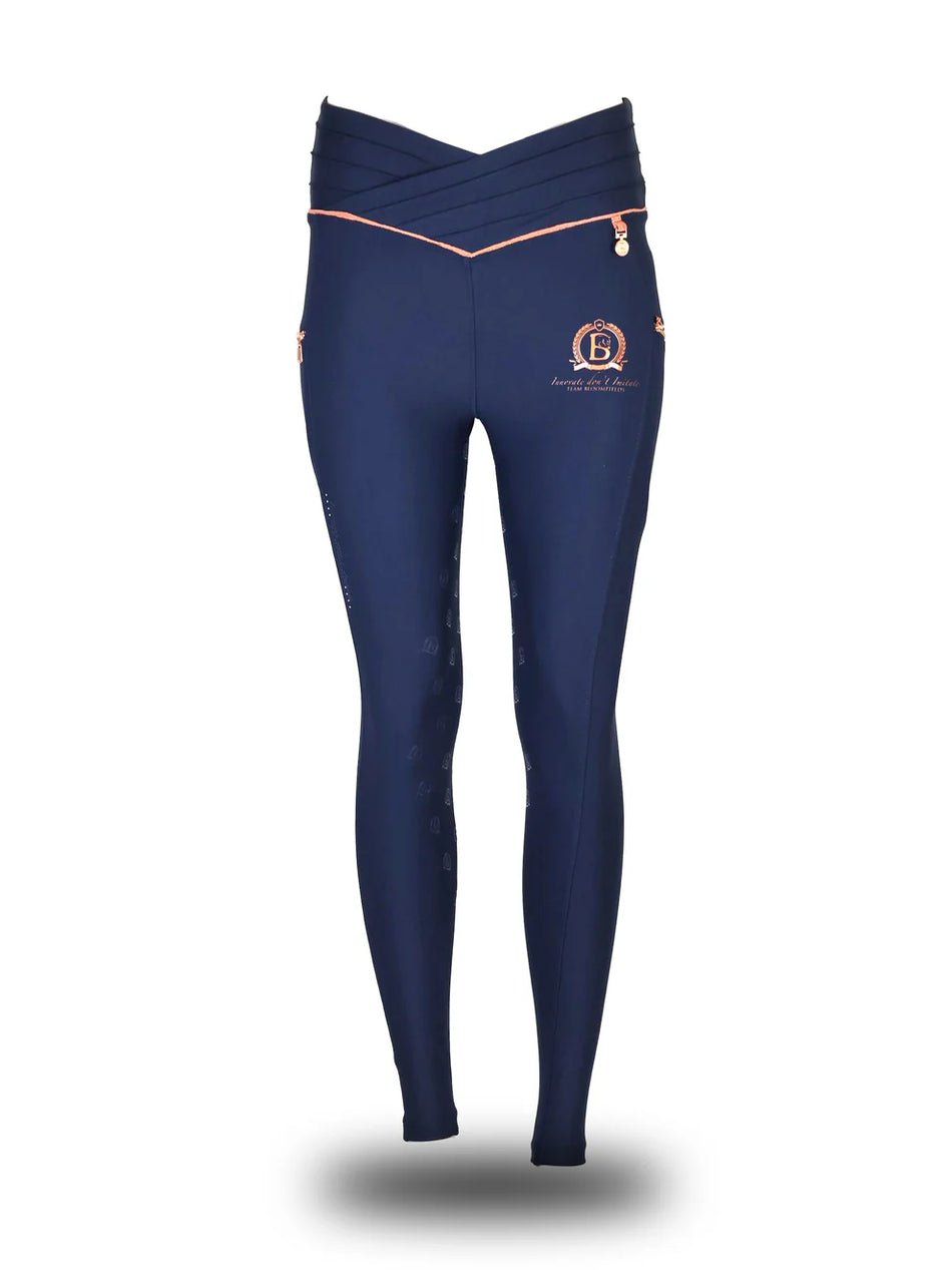Maya Pleated Leggings - Navy