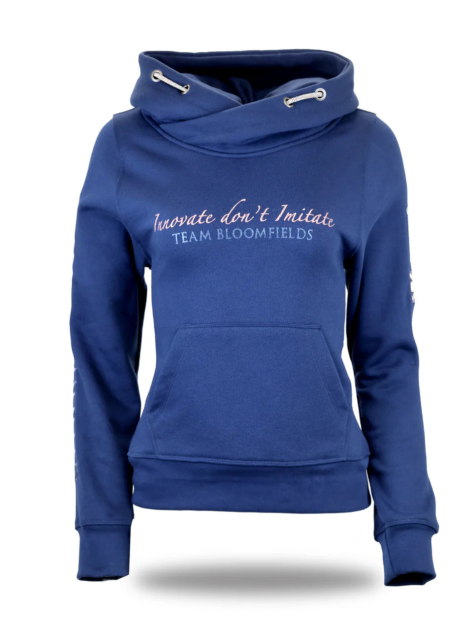 Amelia Cross Neck Hoodie - Navy & Pink
