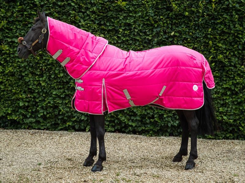 100g Stable Rug With Detachable Neck - Hi Vis Pink