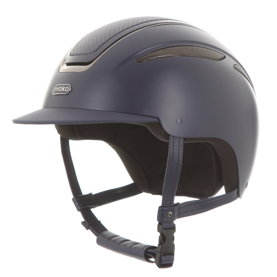 Callisto Classic Peak Riding Hat - Navy Carbon